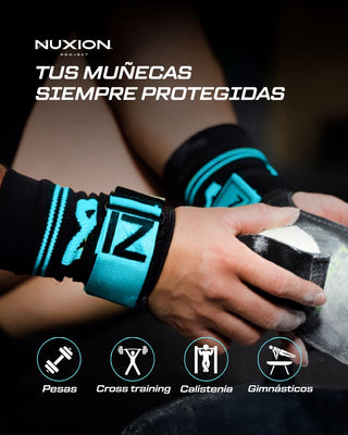 MUÑEQUERAS TELA AGUAMARINA